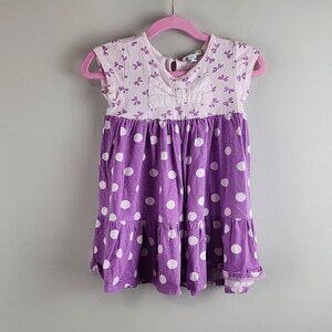 Naartjie girl size 18-24 months dress / tunic purple polka dots bow